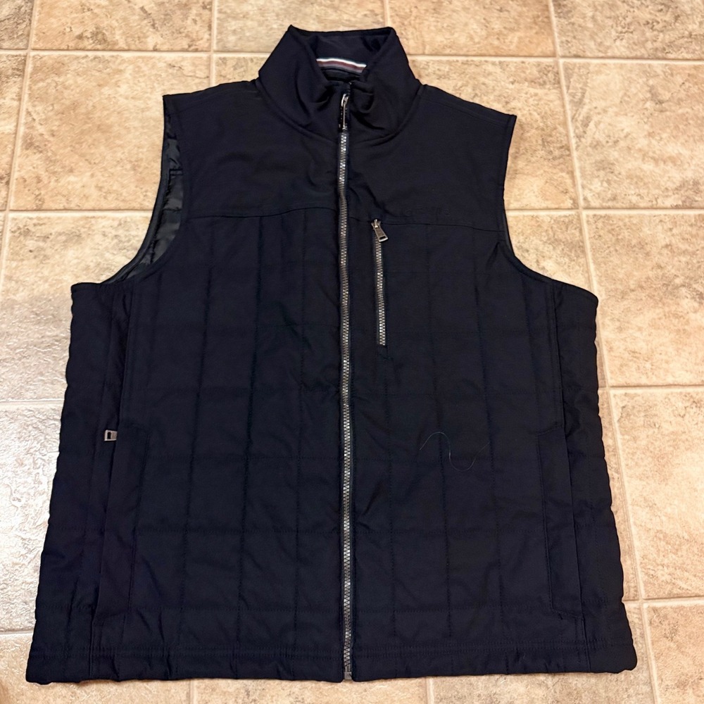 Orvis Mens Classic Collection Quilted Vest Black Full Zip Stretch Large
